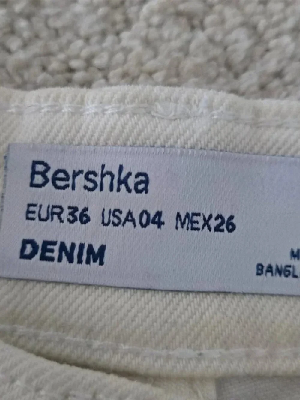 Bershka white denim cotton shorts